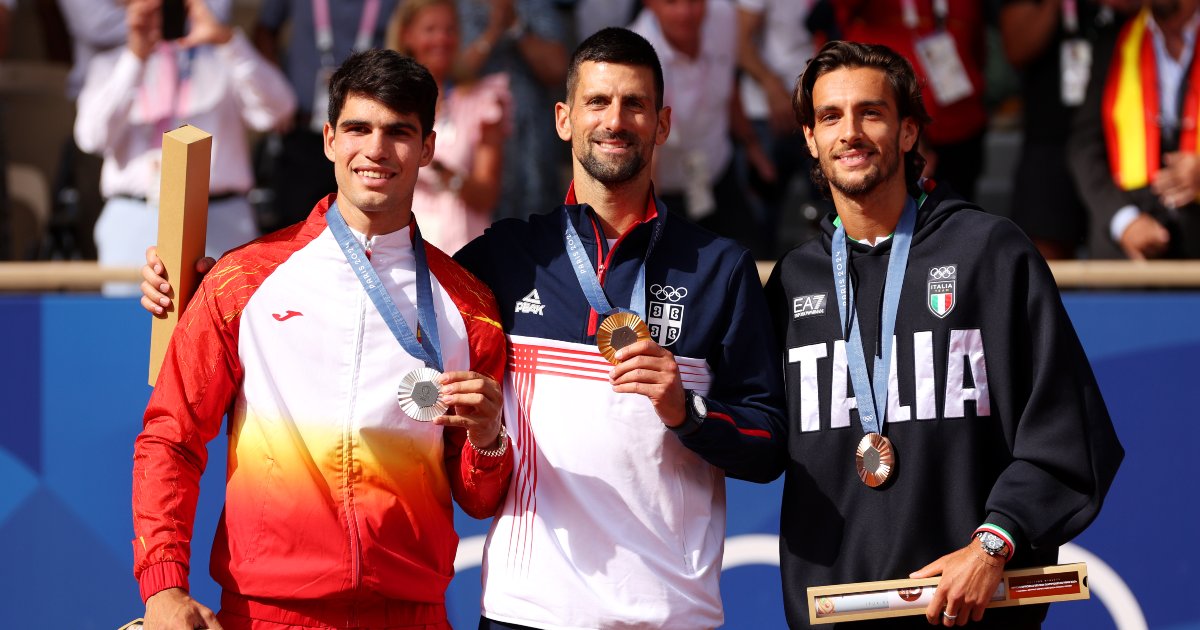 Carlos Alcaraz, Novak Djokovic, Lorenzo Musetti